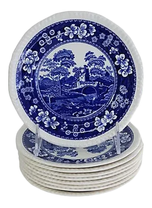 Vintage Copeland Spode's Tower Cake Plates, Set of 9