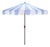 Meze 9 Ft Crank Umbrella, Baby Blue Cabana Stripe/Brown Pole For Sale