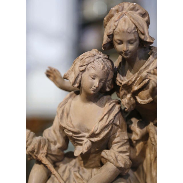 19th Century French Terracotta Sculpture Composition Signed Charles Cordier For Sale - Image 4 of 12