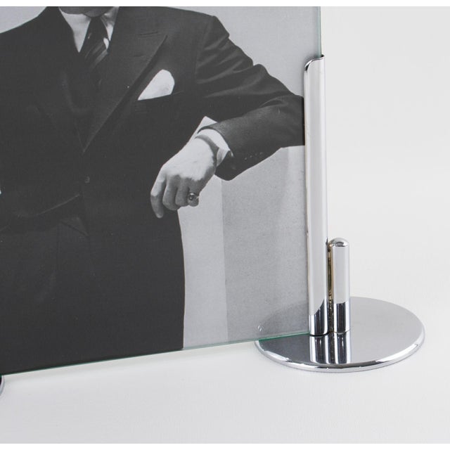 Silver Art Deco Modernist Chrome Picture Frame, France 1930s For Sale - Image 8 of 11