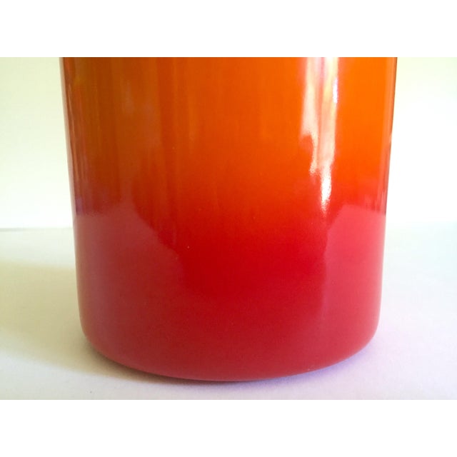 Le Creuset Volcanic Orange Red Stoneware Ceramic Utensil Holder Crock