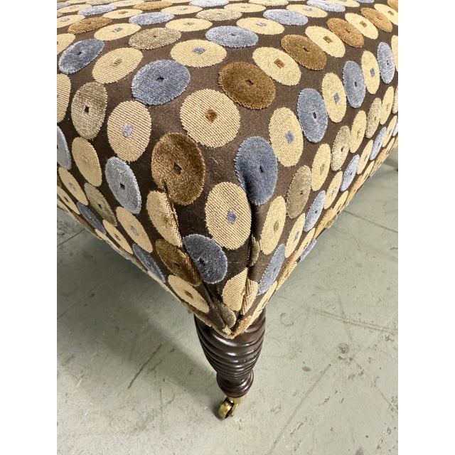 Edward Ferrell Ltd. Multicolor Ottoman Carved Wood Legs on Casters For Sale - Image 4 of 7