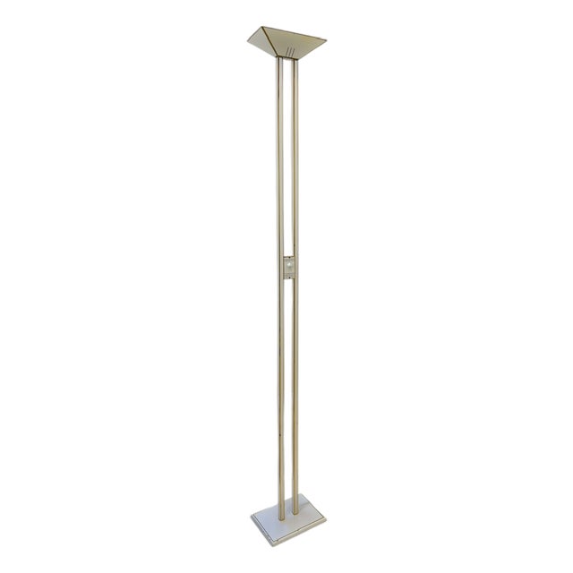 Floor Lamp in Brass and White Metal by Fratelli Martini, Italy, 1970s For Sale