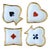 French Porcelain Playing Card Themed Ashtrays, Limoges, 1960s, Set of 4 For Sale