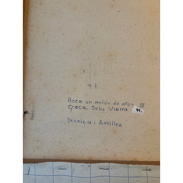 Artist: Grace Solis Vieira Title: Hace un millón de años Date: 1994 Medium: Acrylic on canvas (explicitly written on...