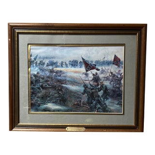 Offset Print of Mort Kunstler Art Titled the High Water Mark Made in 1986 Framed Under Glass For Sale