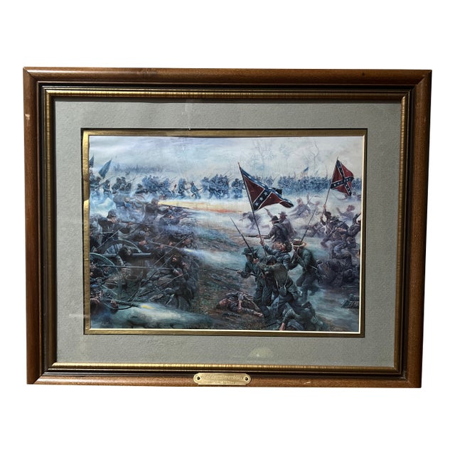 Offset Print of Mort Kunstler Art Titled the High Water Mark Made in 1986 Framed Under Glass For Sale