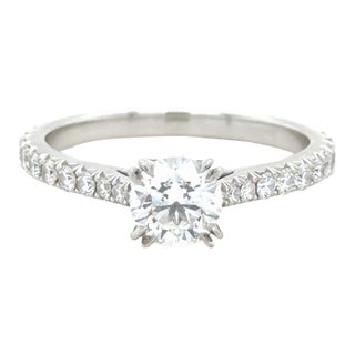 Harry Winston, 1.17 Carat Round Brilliant Diamond Engagement Ring, Size 6.75 For Sale