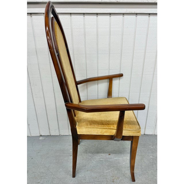 1970s Mid-Century Modern Gothic Style Walnut Dining Chairs - Set of 6 For Sale - Image 5 of 9