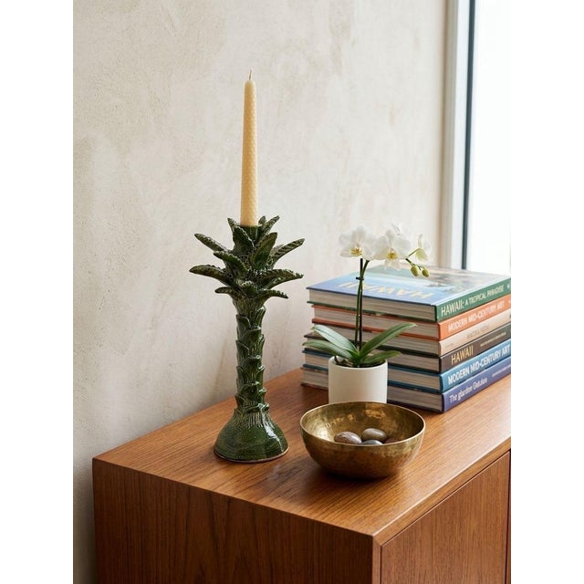 Handcrafted Moroccan Ceramic Palm Tree Candle Holder For Sale In West Palm - Image 6 of 7