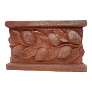 Tuscan Terracotta Impruneta Square Planter With Lemon Decoration
