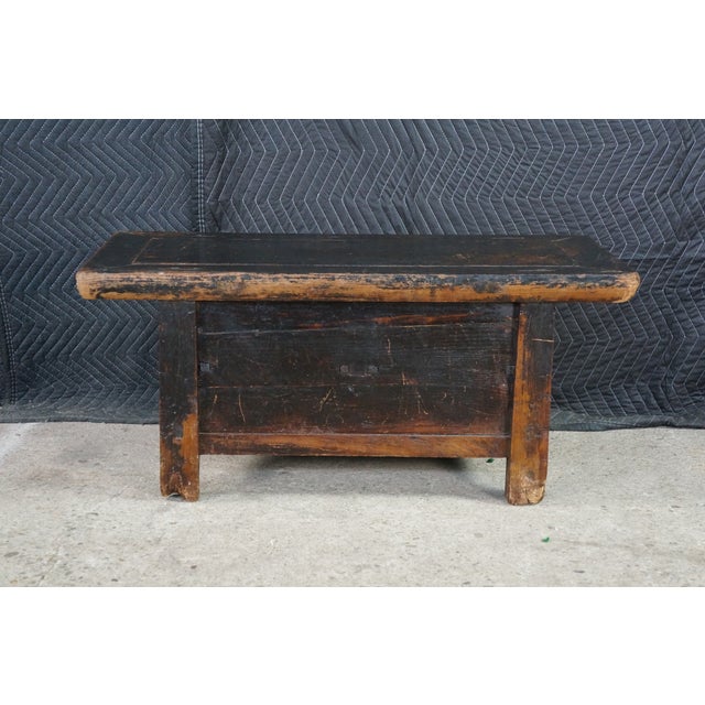 Antique Chinese Lacquered Kang Coffee Altar Table Console Bench Seat 36" For Sale - Image 14 of 18