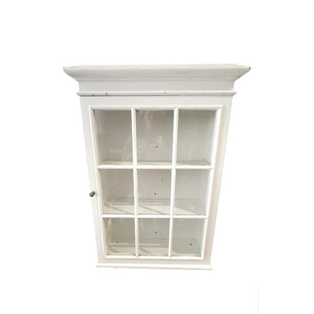 Chelsea House Inc Vintage Large 9 Glass Panel Wood Wall Storage Medicine Bathroom Cabinet For Sale - Image 4 of 9