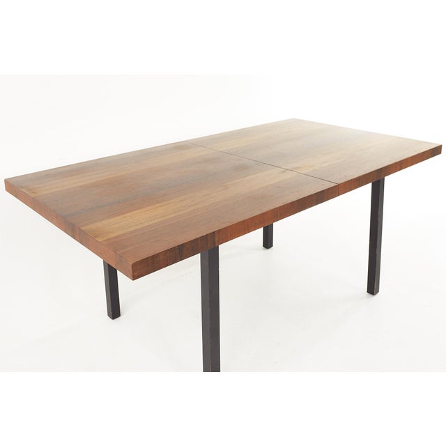 Brown Milo Baughman for Directional Mid Century Multi-Wood Dining Table With 2 Leaves For Sale - Image 8 of 10