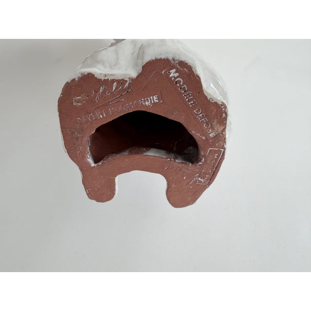 Ceramic French Faience Bavent Rabbit Sculpture Figurine Early 1900s For Sale - Image 7 of 7