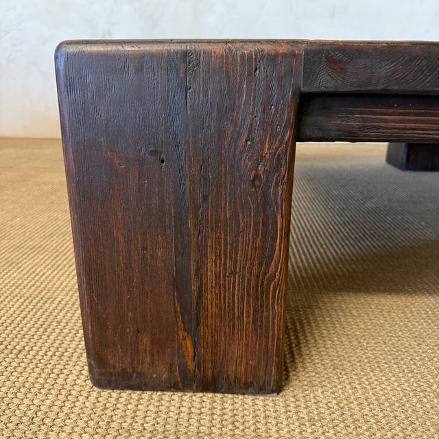 Large Reclaimed Fir Pine Beam XL Coffee Table in Dark Walnut For Sale - Image 13 of 14