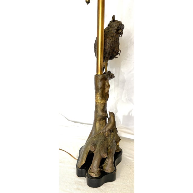 Metal 1960s Mid Century Modern Bronze Owl Lamp by Marbro Lamp Co. For Sale - Image 7 of 17