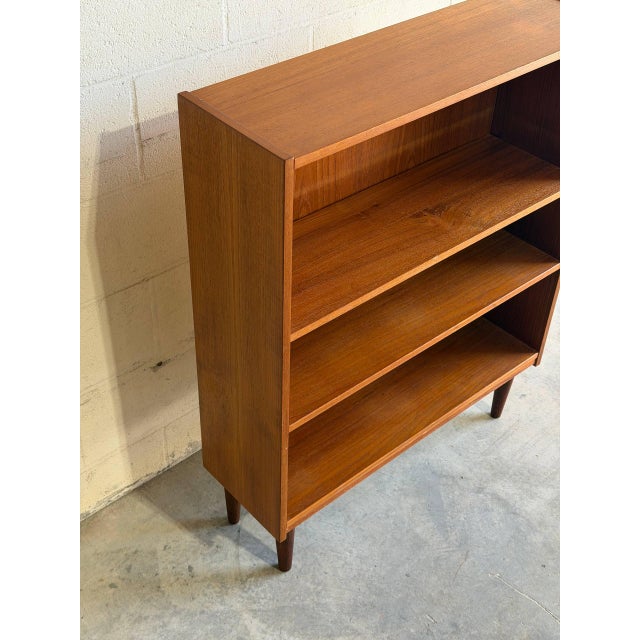 Vintage Danish Teak Bookcase Scandinavian Modern Open Shelf Cabinet For Sale In Los Angeles - Image 6 of 10