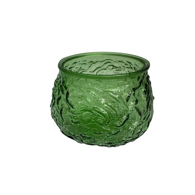 Green Crinkle Glass Vase For Sale - Image 9 of 11