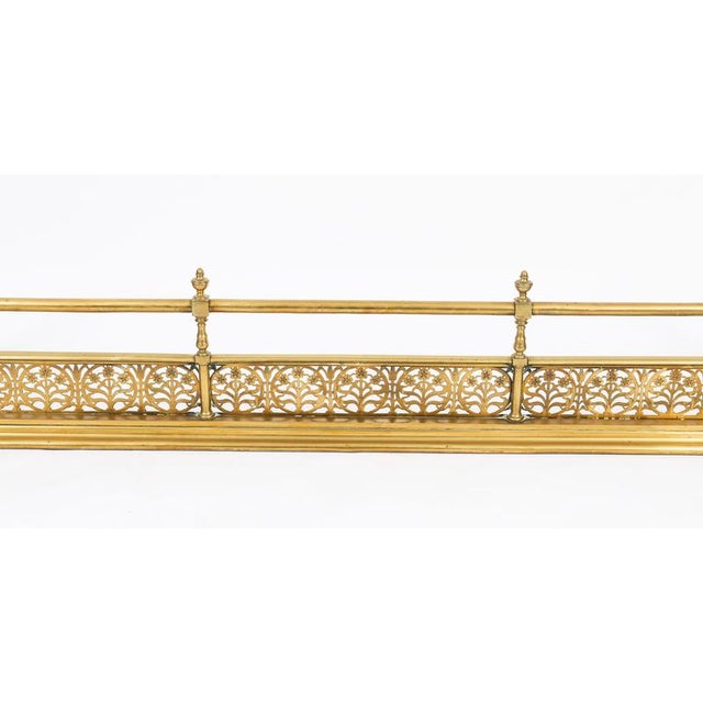 Metal Antique Victorian Brass Fireplace Fender, 1800s For Sale - Image 7 of 11