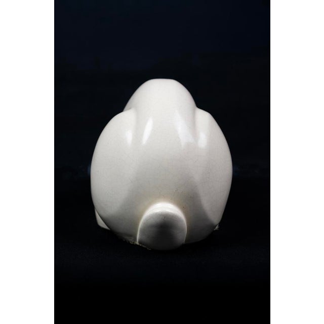 1920s Reclining Rabbit in Cream Crackle-Glazed Earthenware by Charles Lemanceau for Saint-Clément, France, 1930s For Sale - Image 5 of 13