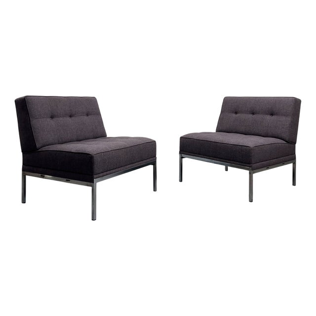 Minimalist Constanze Armchairs with Aubergine Wool Upholstery by Johannes Spalt for Wittmann, Vienna, Austria, 1960s, Set of 2 For Sale