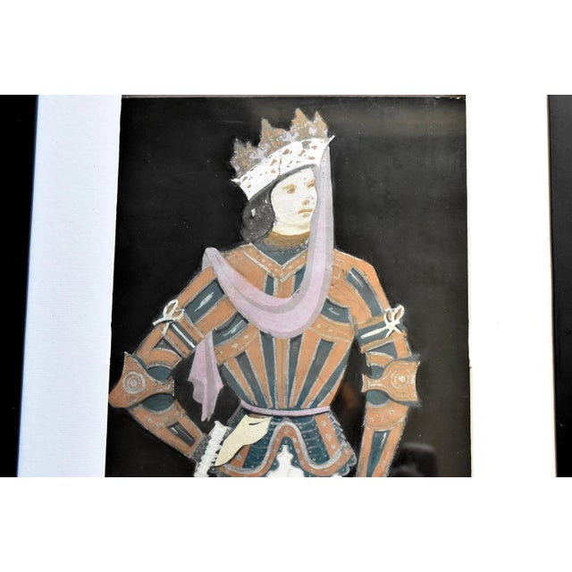 1920s Lev Bruni Pastel Medieval Prince Theatrical Costume Illustration For Sale - Image 4 of 8