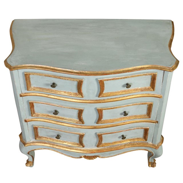 1950s Painted French Commode With Gilt Accents For Sale - Image 5 of 5