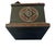 VTG Maitland-Smith Leather Obelisk Brass Sun Medallions Neoclassical 27x7” For Sale - Image 10 of 11