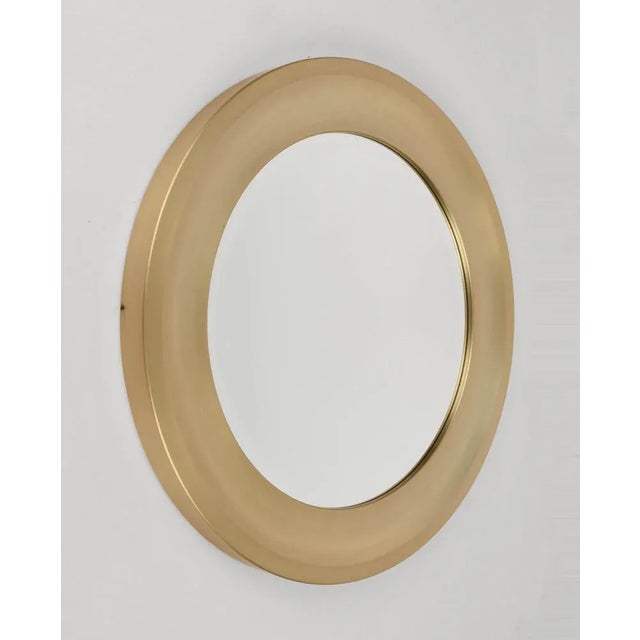 Mid-Century Modern Mid-Century Italian Gilded Aluminum Mirror by Sergio Mazza for Artemide, 1960s For Sale - Image 3 of 12