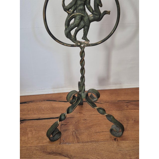 Swedish Grace Floor Candelabra in Wrought Iron with Goddess Diana, 1920s For Sale - Image 4 of 8