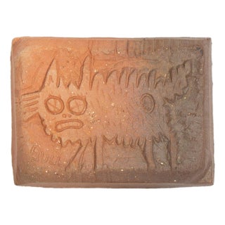 Studio Pottery Cat Tile by Mark Bulwinkle For Sale