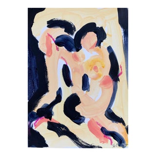 So the Day Begins Ii, Acrylic and Charcoal on Paper 12 X 9 Inches For Sale