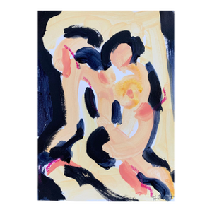 So the Day Begins Ii, Acrylic and Charcoal on Paper 12 X 9 Inches