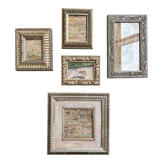 Vintage Collection of 5 Miniature Picture Frames-Set of 5 For Sale