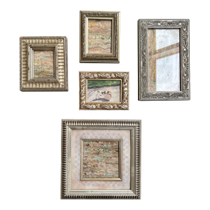 Vintage Collection of 5 Miniature Picture Frames-Set of 5