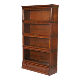 Antique Arts & Crafts Mission Oak Globe Wernicke School Barrister Bookcase Circa 1910 For Sale
