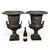Late 19th Century Pair of Antique French Cast Iron Campana Garden Urns With Lion Mask Handles 24" For Sale - Image 5 of 10