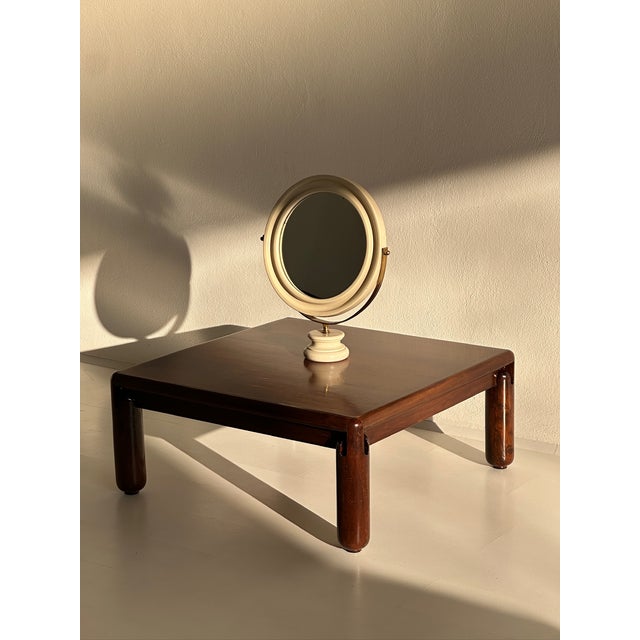 Table Mirror in Laquered Wood and Metal with Marble Base, 1970s For Sale - Image 10 of 12