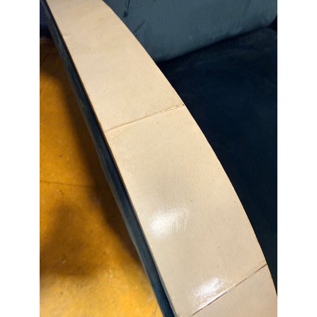 Art Deco Club Chairs in Parchment and Avion-Colored Velvet, 1930s, Set of 2 For Sale - Image 4 of 9