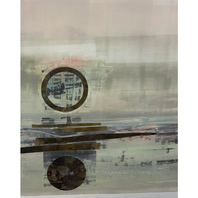 1980s 1980s "Transcapes IV" Original Abstract Collage Monoprint by Robert Alan Devoe, Framed For Sale - Image 5 of 13