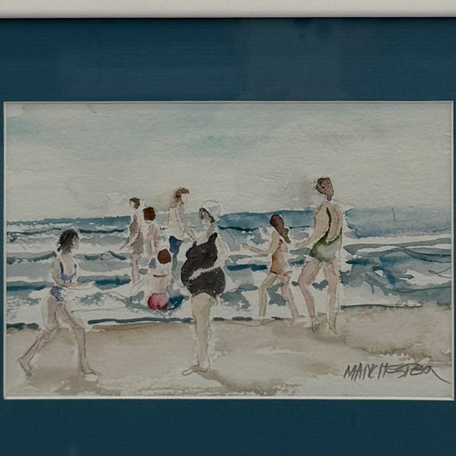 Sand Original Cape May Beach Watercolor Painting by Al Manchester For Sale - Image 8 of 12