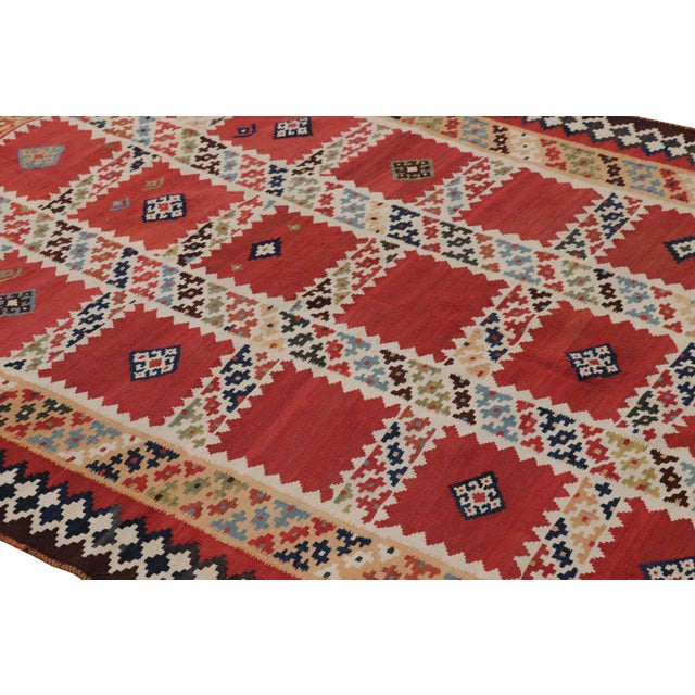 Vintage Kilim in Red With Polychromatic Geometric Patterns, From Rug & Kilim For Sale In New York - Image 6 of 8