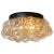 Petite 1960s Helena Tynell Amber Bubble Glass Flush Mount for Limburg. Executed in thick and heavy textured amber bubble...
