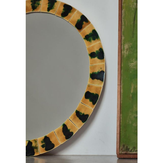 Scandinavian Modern Wall Mirror with Ceramic Tiles by Illums Bolighus, 1960s For Sale - Image 3 of 11