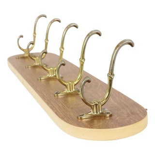 Vintage Wood Veneer Coat Rack, 1950s For Sale