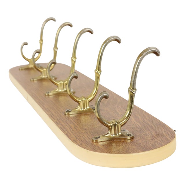 Vintage Wood Veneer Coat Rack, 1950s For Sale