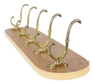 Vintage Wood Veneer Coat Rack, 1950s