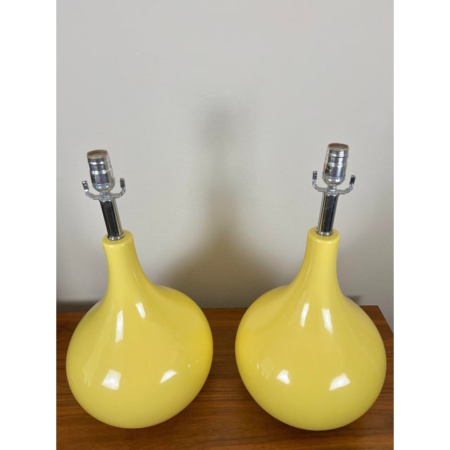 Ceramic Pair of Mid Century Teardrop Table Lamps For Sale - Image 7 of 11