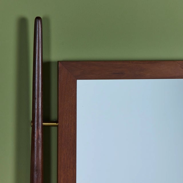 Mid 20th Century Walnut Wall Mirror For Sale - Image 5 of 8